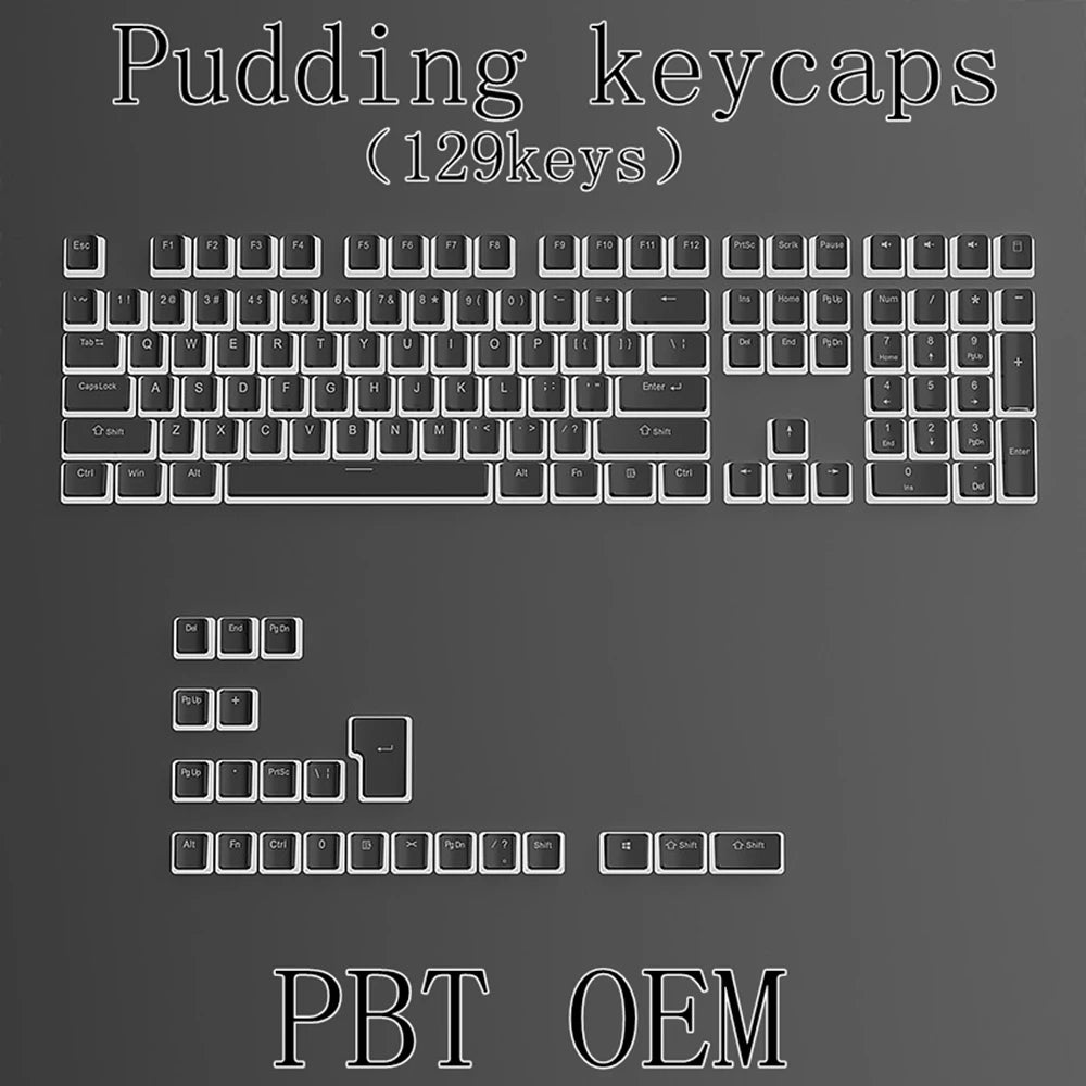 Set de 129 Keycaps PBT – Clavier Mécanique